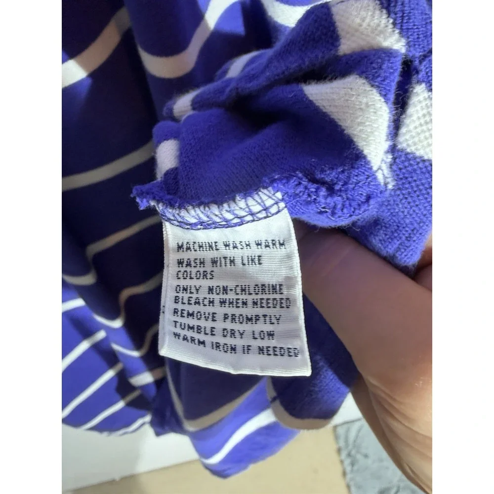 Polo By Ralph Lauren Purple And White 2XL 100% Cotton Green Pony Short Sleeve